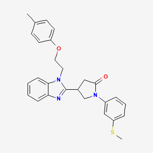 4-{1-[2-(4-methylphenoxy)ethyl]-1H-benzimidazol-2-yl}-1-[3-(methylsulfanyl)phenyl]pyrrolidin-2-one