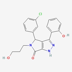 4-(3-chlorophenyl)-3-(2-hydroxyphenyl)-5-(3-hydroxypropyl)-4,5-dihydropyrrolo[3,4-c]pyrazol-6(2H)-one