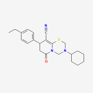 3-cyclohexyl-8-(4-ethylphenyl)-6-oxo-3,4,7,8-tetrahydro-2H,6H-pyrido[2,1-b][1,3,5]thiadiazine-9-carbonitrile