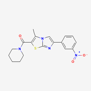 (3-Methyl-6-(3-nitrophenyl)imidazo[2,1-b]thiazol-2-yl)(piperidin-1-yl)methanone