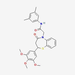 N-(3,5-dimethylphenyl)-2-(4-oxo-2-(3,4,5-trimethoxyphenyl)-3,4-dihydrobenzo[b][1,4]thiazepin-5(2H)-yl)acetamide