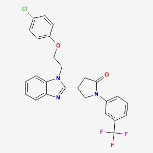 4-{1-[2-(4-chlorophenoxy)ethyl]-1H-benzimidazol-2-yl}-1-[3-(trifluoromethyl)phenyl]pyrrolidin-2-one