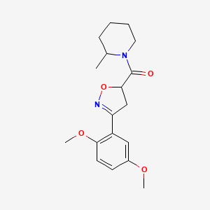 [3-(2,5-Dimethoxyphenyl)-4,5-dihydro-1,2-oxazol-5-yl](2-methylpiperidin-1-yl)methanone