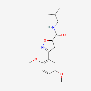 3-(2,5-dimethoxyphenyl)-N-(2-methylpropyl)-4,5-dihydro-1,2-oxazole-5-carboxamide