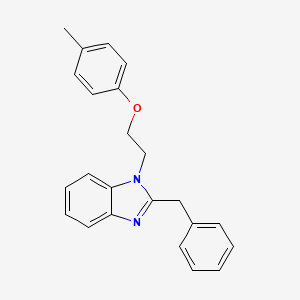 molecular formula C23H22N2O B11423220 2-benzyl-1-[2-(4-methylphenoxy)ethyl]-1H-benzimidazole 