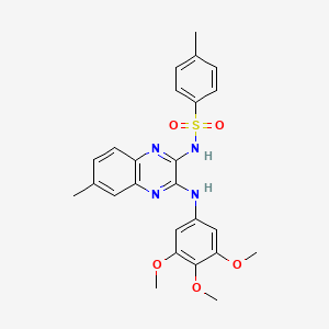 4-methyl-N-{6-methyl-3-[(3,4,5-trimethoxyphenyl)amino]quinoxalin-2-yl}benzenesulfonamide