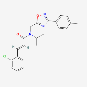 molecular formula C22H22ClN3O2 B11423247 (2E)-3-(2-chlorophenyl)-N-{[3-(4-methylphenyl)-1,2,4-oxadiazol-5-yl]methyl}-N-(propan-2-yl)prop-2-enamide 