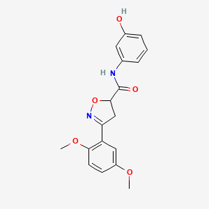 3-(2,5-dimethoxyphenyl)-N-(3-hydroxyphenyl)-4,5-dihydro-1,2-oxazole-5-carboxamide