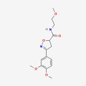 3-(3,4-dimethoxyphenyl)-N-(2-methoxyethyl)-4,5-dihydro-1,2-oxazole-5-carboxamide