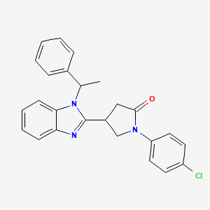 1-(4-chlorophenyl)-4-[1-(1-phenylethyl)-1H-benzimidazol-2-yl]pyrrolidin-2-one