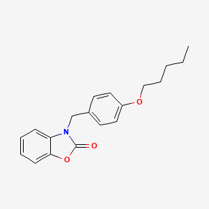 molecular formula C19H21NO3 B11423325 3-[4-(pentyloxy)benzyl]-1,3-benzoxazol-2(3H)-one 