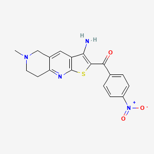 molecular formula C18H16N4O3S B11423329 (3-Amino-6-methyl-5,6,7,8-tetrahydrothieno[2,3-b][1,6]naphthyridin-2-yl)(4-nitrophenyl)methanone 