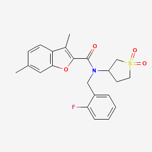 N-(1,1-dioxidotetrahydrothiophen-3-yl)-N-(2-fluorobenzyl)-3,6-dimethyl-1-benzofuran-2-carboxamide