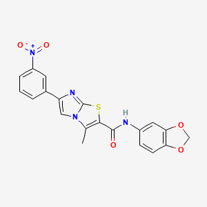 N-(benzo[d][1,3]dioxol-5-yl)-3-methyl-6-(3-nitrophenyl)imidazo[2,1-b]thiazole-2-carboxamide