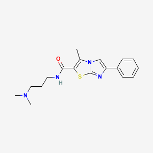 molecular formula C18H22N4OS B11423382 N-(3-(dimethylamino)propyl)-3-methyl-6-phenylimidazo[2,1-b]thiazole-2-carboxamide 