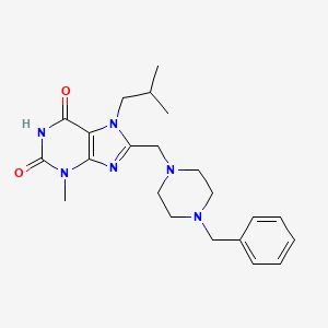 8-[(4-benzylpiperazin-1-yl)methyl]-3-methyl-7-(2-methylpropyl)-3,7-dihydro-1H-purine-2,6-dione