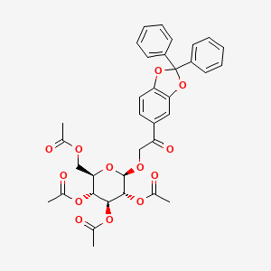 molecular formula C₃₅H₃₄O₁₃ B1142339 1-(2,2-Diphenyl-1,3-benzodioxol-5-yl)-2-[(2,3,4,6-tetra-O-acetyl-|A-D-glucopyranosyl)oxy]ethanone CAS No. 917379-91-0