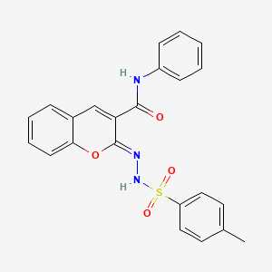 (2Z)-2-{[(4-methylphenyl)sulfonyl]hydrazono}-N-phenyl-2H-chromene-3-carboxamide