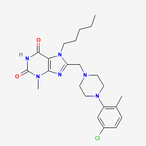 8-{[4-(5-chloro-2-methylphenyl)piperazin-1-yl]methyl}-3-methyl-7-pentyl-3,7-dihydro-1H-purine-2,6-dione