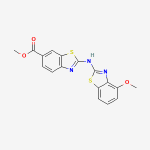 molecular formula C17H13N3O3S2 B11423428 Methyl 2-[(4-methoxy-1,3-benzothiazol-2-yl)amino]-1,3-benzothiazole-6-carboxylate 