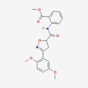 Methyl 2-({[3-(2,5-dimethoxyphenyl)-4,5-dihydro-1,2-oxazol-5-yl]carbonyl}amino)benzoate