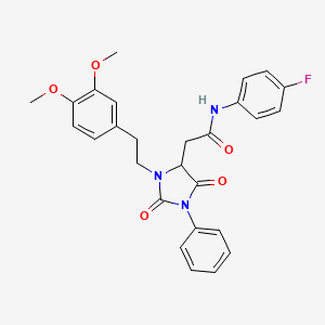 2-{3-[2-(3,4-dimethoxyphenyl)ethyl]-2,5-dioxo-1-phenylimidazolidin-4-yl}-N-(4-fluorophenyl)acetamide