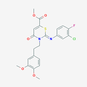 methyl (2Z)-2-[(3-chloro-4-fluorophenyl)imino]-3-[2-(3,4-dimethoxyphenyl)ethyl]-4-oxo-3,4-dihydro-2H-1,3-thiazine-6-carboxylate