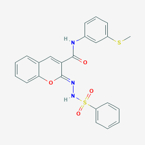 (2Z)-N-[3-(methylsulfanyl)phenyl]-2-[2-(phenylsulfonyl)hydrazinylidene]-2H-chromene-3-carboxamide