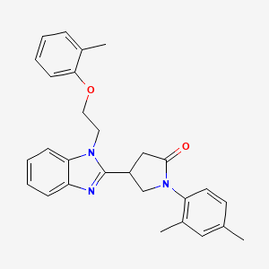 1-(2,4-dimethylphenyl)-4-{1-[2-(2-methylphenoxy)ethyl]-1H-benzimidazol-2-yl}pyrrolidin-2-one