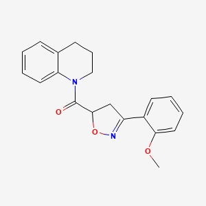 molecular formula C20H20N2O3 B11423502 3,4-dihydroquinolin-1(2H)-yl[3-(2-methoxyphenyl)-4,5-dihydro-1,2-oxazol-5-yl]methanone 