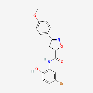 molecular formula C17H15BrN2O4 B11423503 N-(5-bromo-2-hydroxyphenyl)-3-(4-methoxyphenyl)-4,5-dihydro-1,2-oxazole-5-carboxamide 