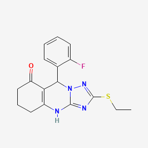 2-(ethylsulfanyl)-9-(2-fluorophenyl)-5,6,7,9-tetrahydro[1,2,4]triazolo[5,1-b]quinazolin-8(4H)-one