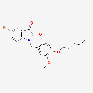 5-bromo-1-[3-methoxy-4-(pentyloxy)benzyl]-7-methyl-1H-indole-2,3-dione