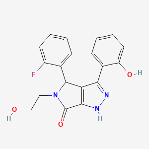 molecular formula C19H16FN3O3 B11423601 4-(2-fluorophenyl)-5-(2-hydroxyethyl)-3-(2-hydroxyphenyl)-4,5-dihydropyrrolo[3,4-c]pyrazol-6(2H)-one 