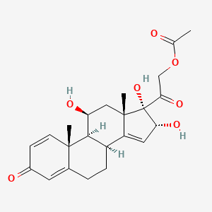 molecular formula C₂₃H₂₈O₇ B1142361 [2-oxo-2-[(8S,9S,10R,11S,13S,16R,17S)-11,16,17-trihydroxy-10,13-dimethyl-3-oxo-7,8,9,11,12,16-hexahydro-6H-cyclopenta[a]phenanthren-17-yl]ethyl] acetate CAS No. 131918-72-4