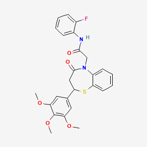 N-(2-fluorophenyl)-2-(4-oxo-2-(3,4,5-trimethoxyphenyl)-3,4-dihydrobenzo[b][1,4]thiazepin-5(2H)-yl)acetamide