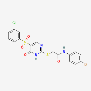 N-(4-bromophenyl)-2-({5-[(3-chlorophenyl)sulfonyl]-6-oxo-1,6-dihydropyrimidin-2-yl}sulfanyl)acetamide