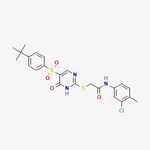 2-((5-((4-(tert-butyl)phenyl)sulfonyl)-6-oxo-1,6-dihydropyrimidin-2-yl)thio)-N-(3-chloro-4-methylphenyl)acetamide