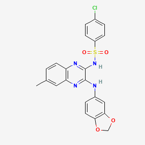 N-[3-(1,3-benzodioxol-5-ylamino)-6-methylquinoxalin-2-yl]-4-chlorobenzenesulfonamide