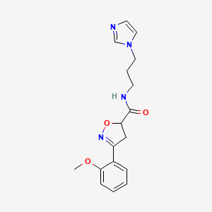 N-[3-(1H-imidazol-1-yl)propyl]-3-(2-methoxyphenyl)-4,5-dihydro-1,2-oxazole-5-carboxamide