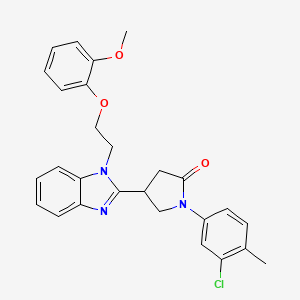 1-(3-chloro-4-methylphenyl)-4-{1-[2-(2-methoxyphenoxy)ethyl]-1H-benzimidazol-2-yl}pyrrolidin-2-one