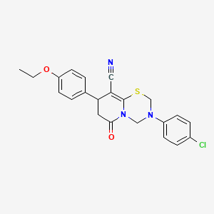 3-(4-chlorophenyl)-8-(4-ethoxyphenyl)-6-oxo-3,4,7,8-tetrahydro-2H,6H-pyrido[2,1-b][1,3,5]thiadiazine-9-carbonitrile