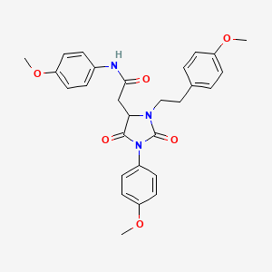 N-(4-methoxyphenyl)-2-{1-(4-methoxyphenyl)-3-[2-(4-methoxyphenyl)ethyl]-2,5-dioxoimidazolidin-4-yl}acetamide