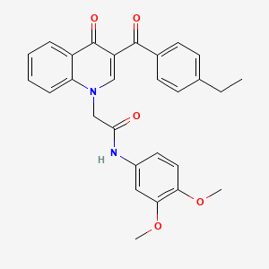 N-(3,4-dimethoxyphenyl)-2-[3-(4-ethylbenzoyl)-4-oxo-1,4-dihydroquinolin-1-yl]acetamide