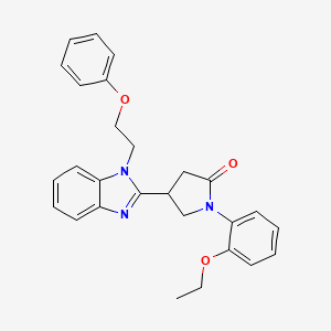 molecular formula C27H27N3O3 B11423734 1-(2-ethoxyphenyl)-4-[1-(2-phenoxyethyl)-1H-benzimidazol-2-yl]pyrrolidin-2-one 