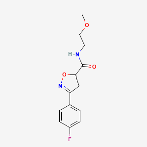 3-(4-fluorophenyl)-N-(2-methoxyethyl)-4,5-dihydro-1,2-oxazole-5-carboxamide