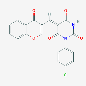 molecular formula C20H11ClN2O5 B11423794 (5Z)-3-(4-chlorophenyl)-6-hydroxy-5-[(4-oxo-4H-chromen-3-yl)methylidene]pyrimidine-2,4(3H,5H)-dione 