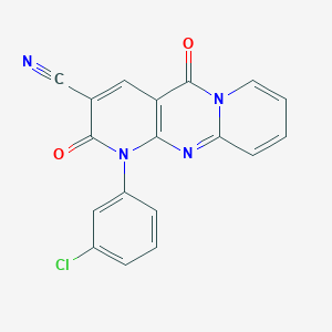 7-(3-chlorophenyl)-2,6-dioxo-1,7,9-triazatricyclo[8.4.0.03,8]tetradeca-3(8),4,9,11,13-pentaene-5-carbonitrile