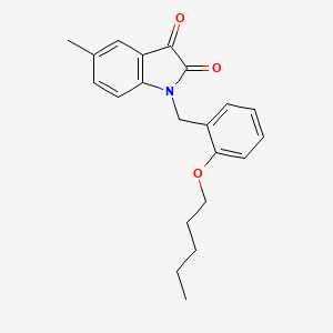 molecular formula C21H23NO3 B11423825 5-methyl-1-[2-(pentyloxy)benzyl]-1H-indole-2,3-dione 