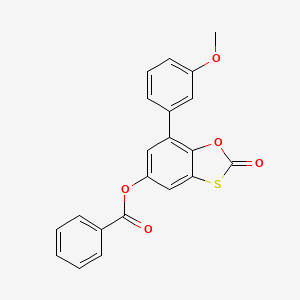 molecular formula C21H14O5S B11423845 7-(3-Methoxyphenyl)-2-oxo-1,3-benzoxathiol-5-yl benzoate 